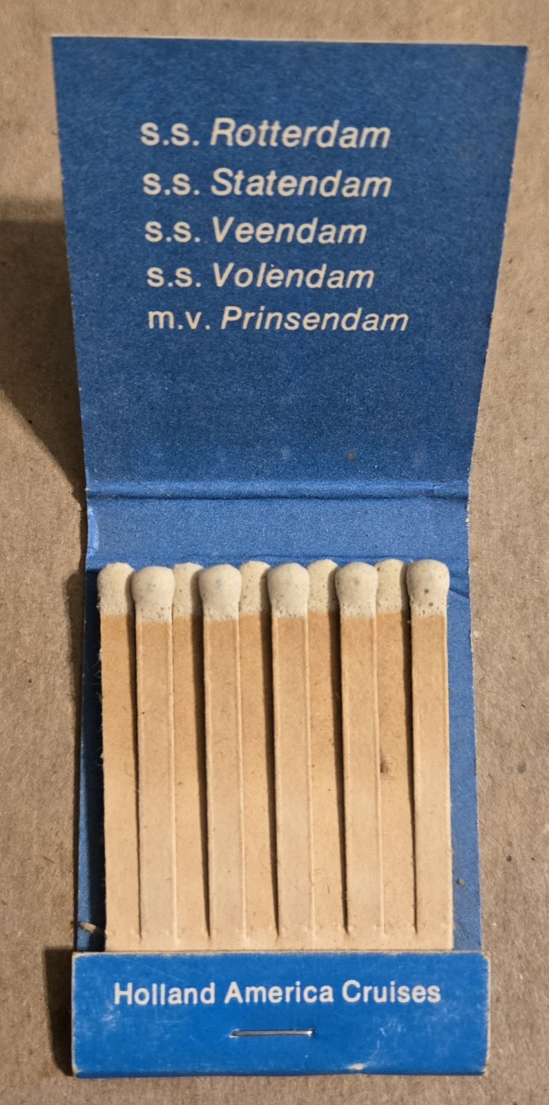 Holland America Cruises Cruise Lines S.S. Vtg Unused Matchbook 124