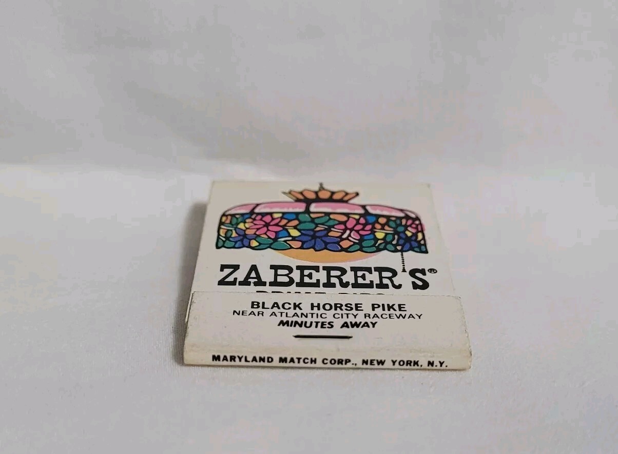 Vintage Matchbook Zaberer’s Restaurant Black Horse Pike New Jersey Advertising