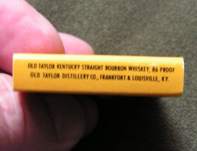 RARE Vintage NOS Old Taylor KY Whiskey Matchbook Black Men Who Changed the World