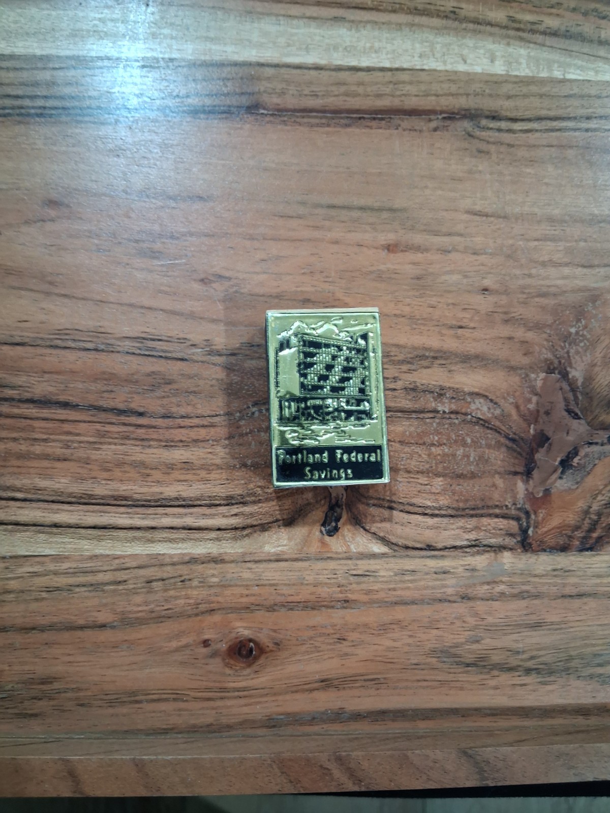 Rare Vintage Portland Federal Savings Matchbox With Black Match Heads Unstruck