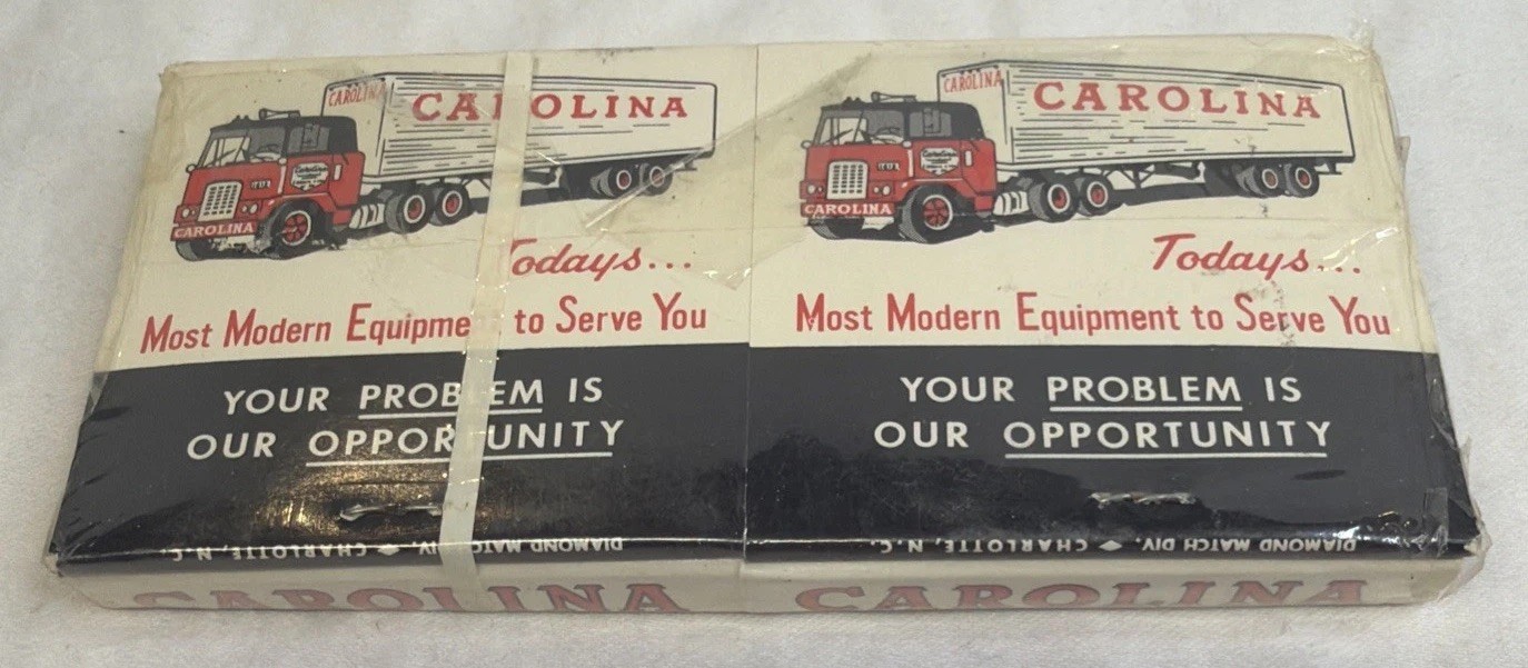 Carolina Freight Carriers Corporation Vintage Four Pack Of Matches New Sealed