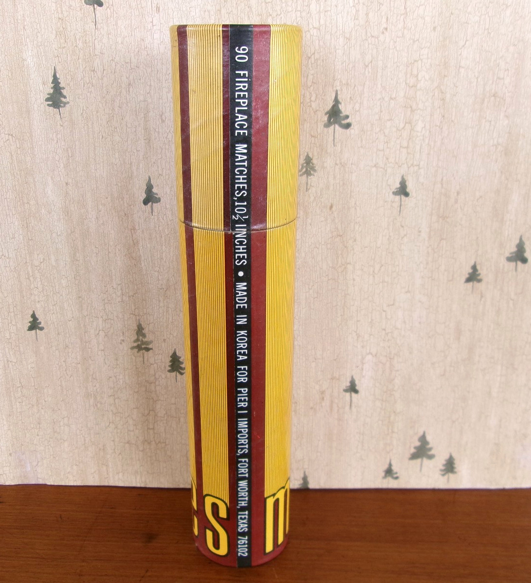 Vintage Fireplace Long Safety Matches in Cardboard Tube ~ Made in Korea
