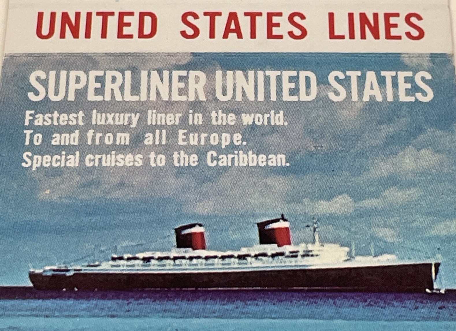 Matchbook Covers United States Lines Super Liner United States Vintage gmg