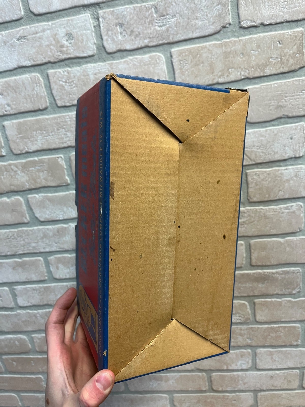 Vintage Becker Meats Milwaukee Wisconsin Advertising Empty Cardboard Box Wis WI