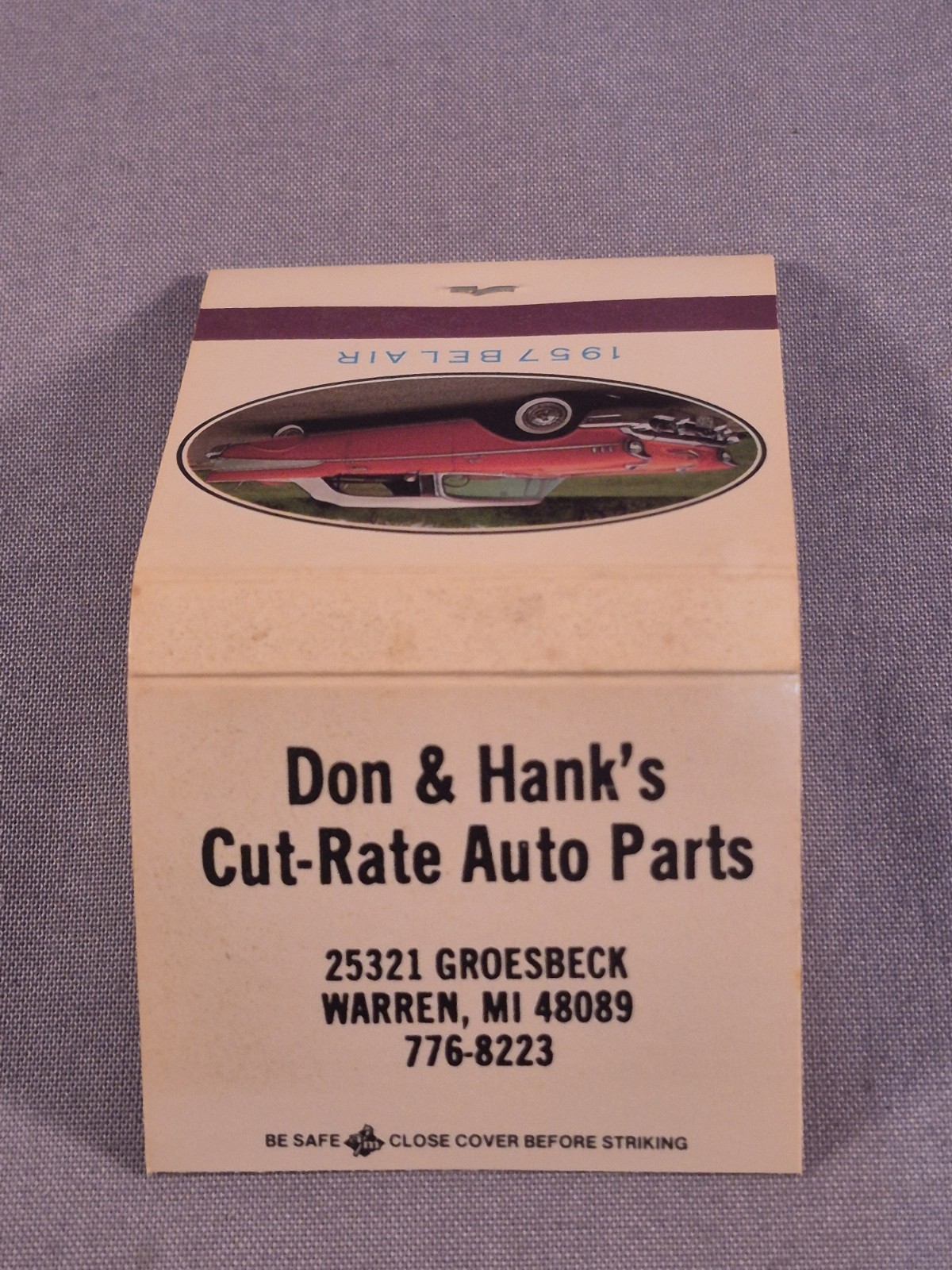 Vintage Don & Hanks Cut-Rate Auto Matchbook Warren Michigan Advertising Full
