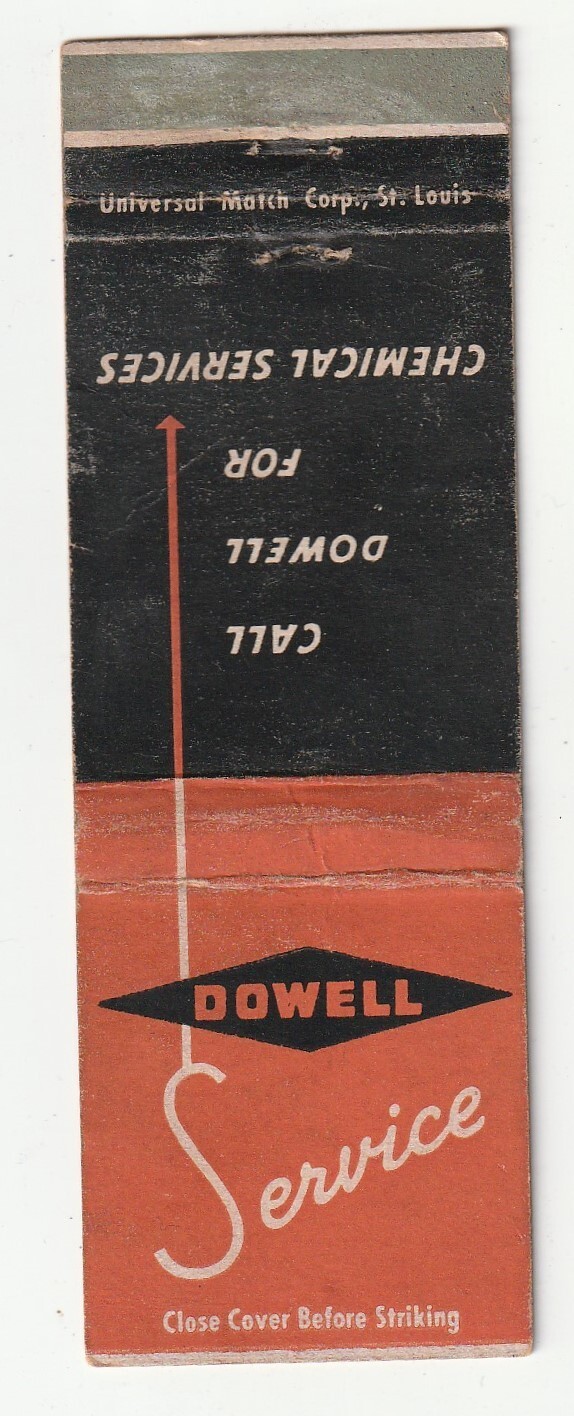 MATCHBOOK COVER – DOWELL SERVICE – CHEMICAL – ACIDIZING