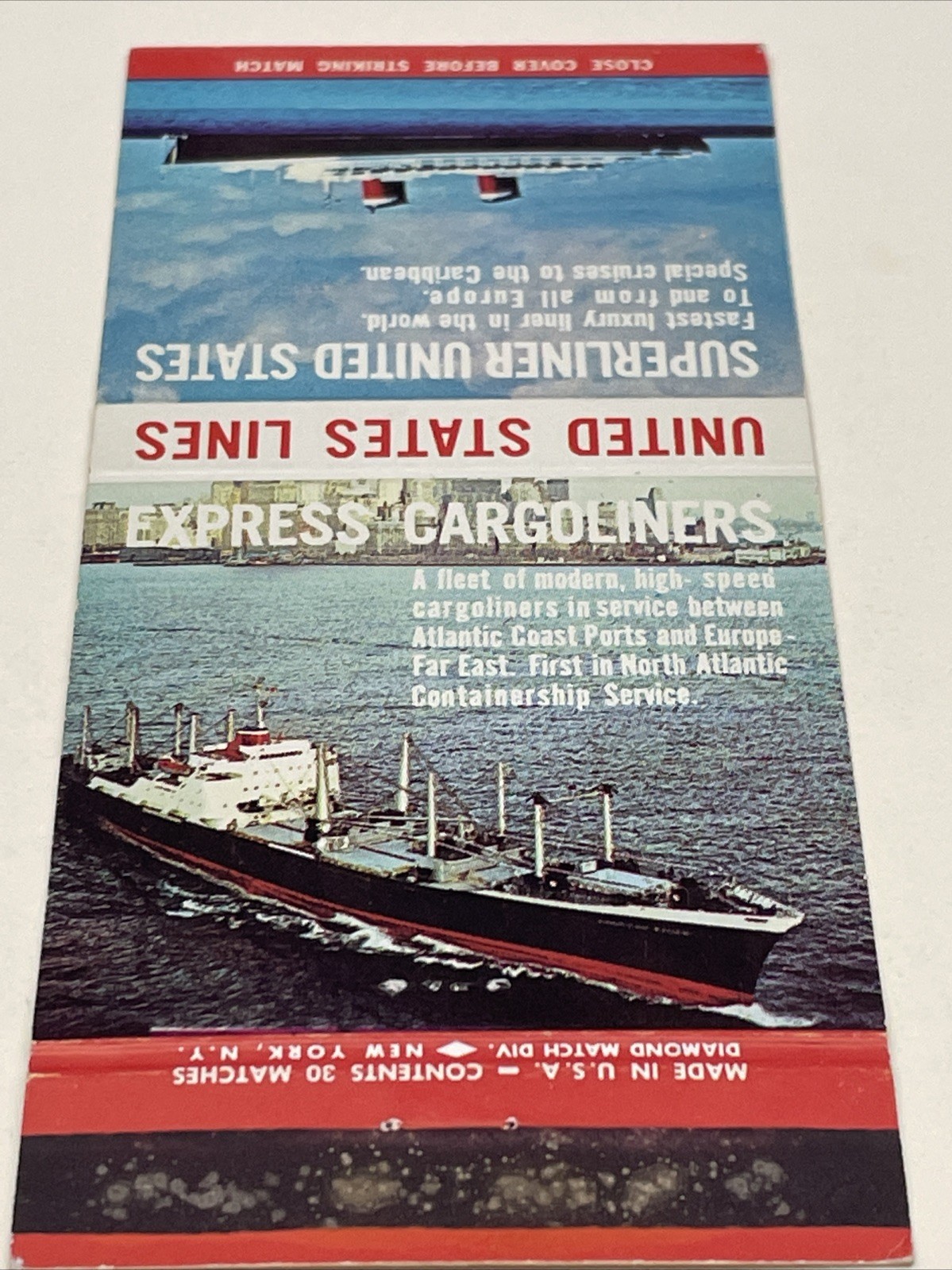 Matchbook Covers United States Lines Super Liner United States Vintage gmg