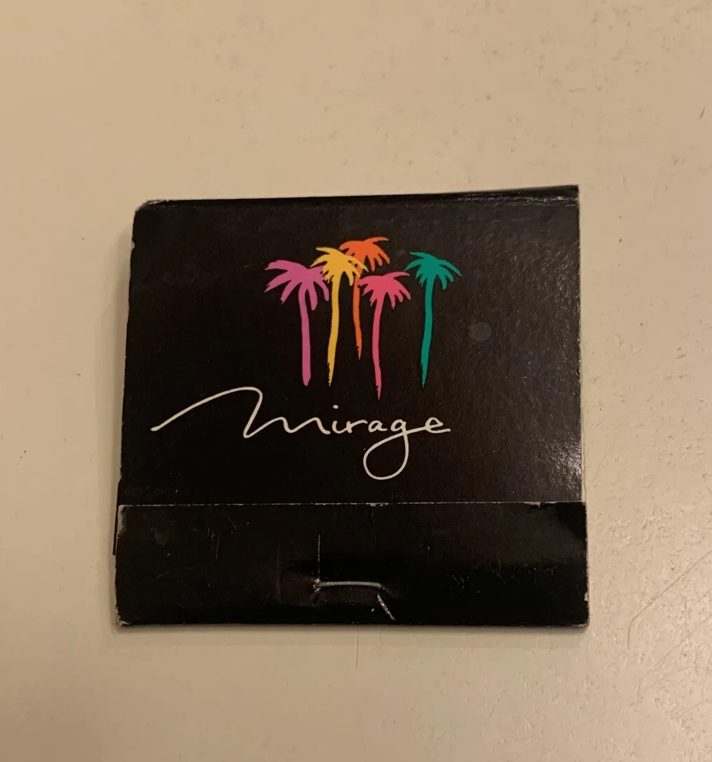 Vintage Mirage Casino Las Vegas Nevada Matchbook Advertisement Black Collect