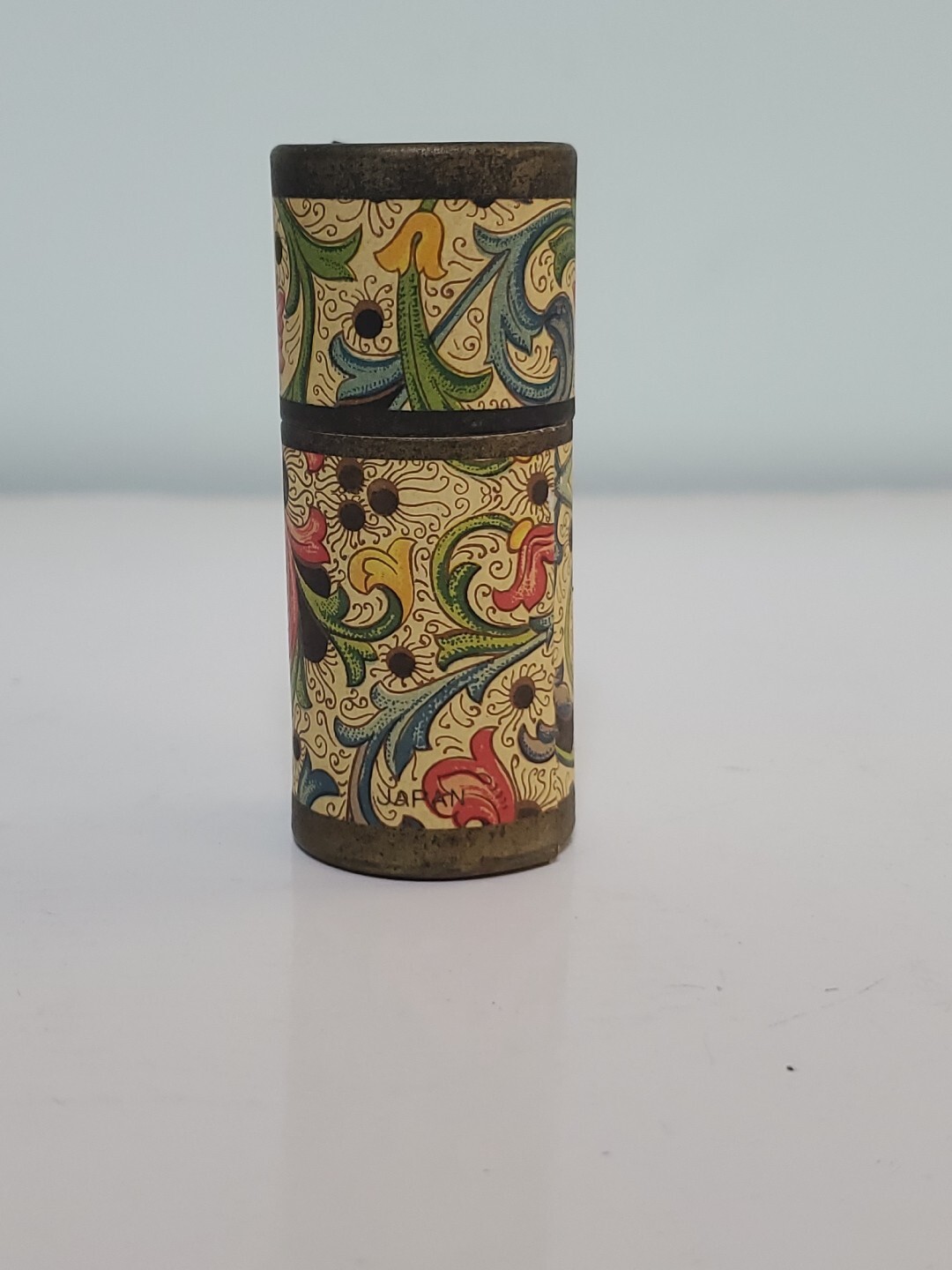 Decorative Paisley Cardboard Tube Cylinder Match Holder Black Tip Matches