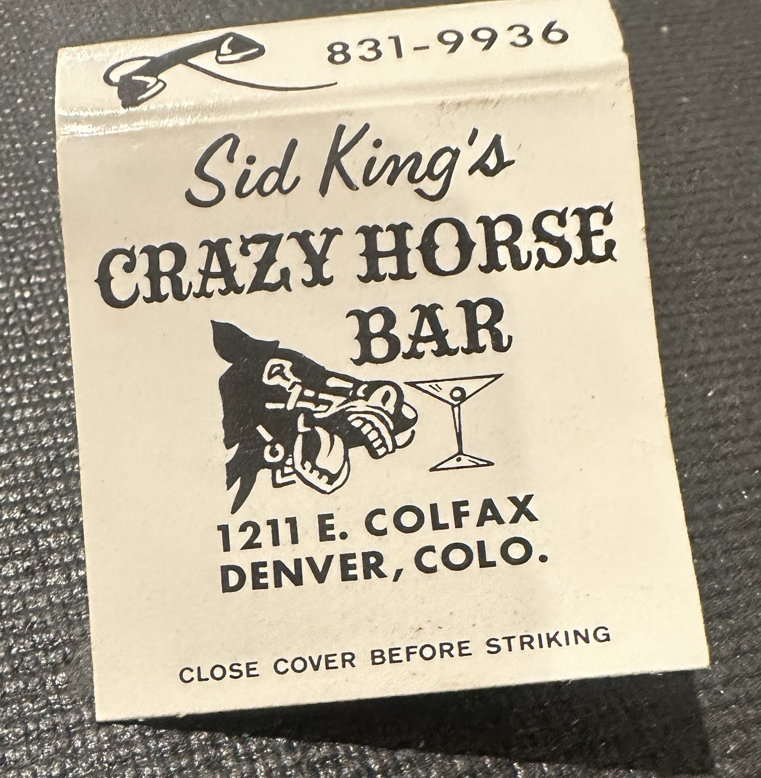 Vintage Sid King’s Crazy Horse Bar Denver CO Strip-A-Matches Adult Novelty