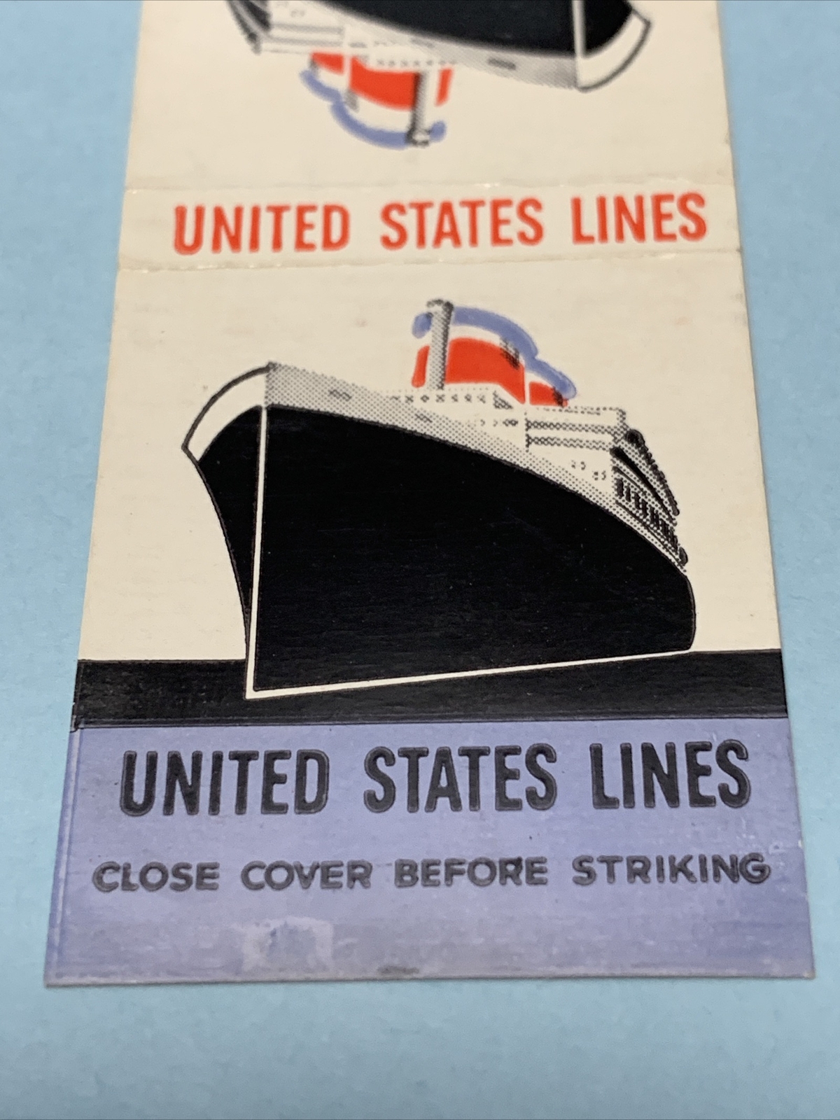 Front Strike Matchbook Cover United States Cruise Lines To And From Europe gmg