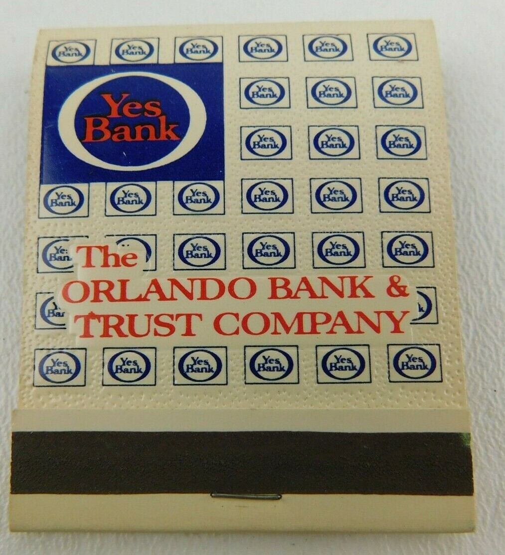 Yes Bank The Orlando Bank Trust Co FL Front Strike Unstruck Vintage Matchbook Ad