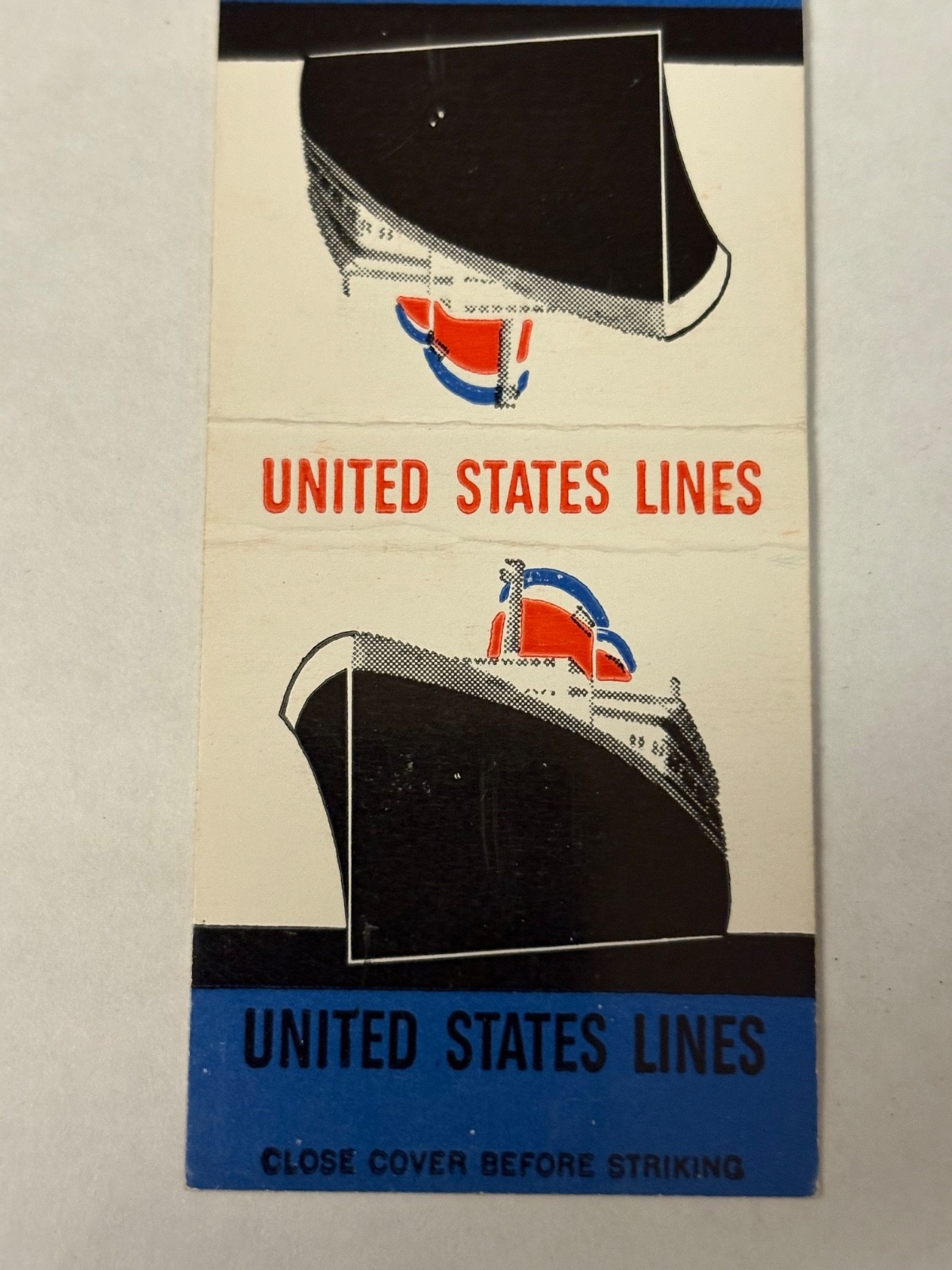 United States Lines Matchbook Cover S.S. America Europe US U.S. SS Match Corp