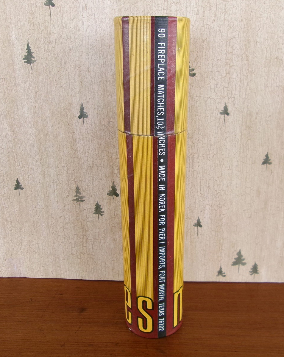 Vintage Fireplace Long Safety Matches in Cardboard Tube ~ Made in Korea
