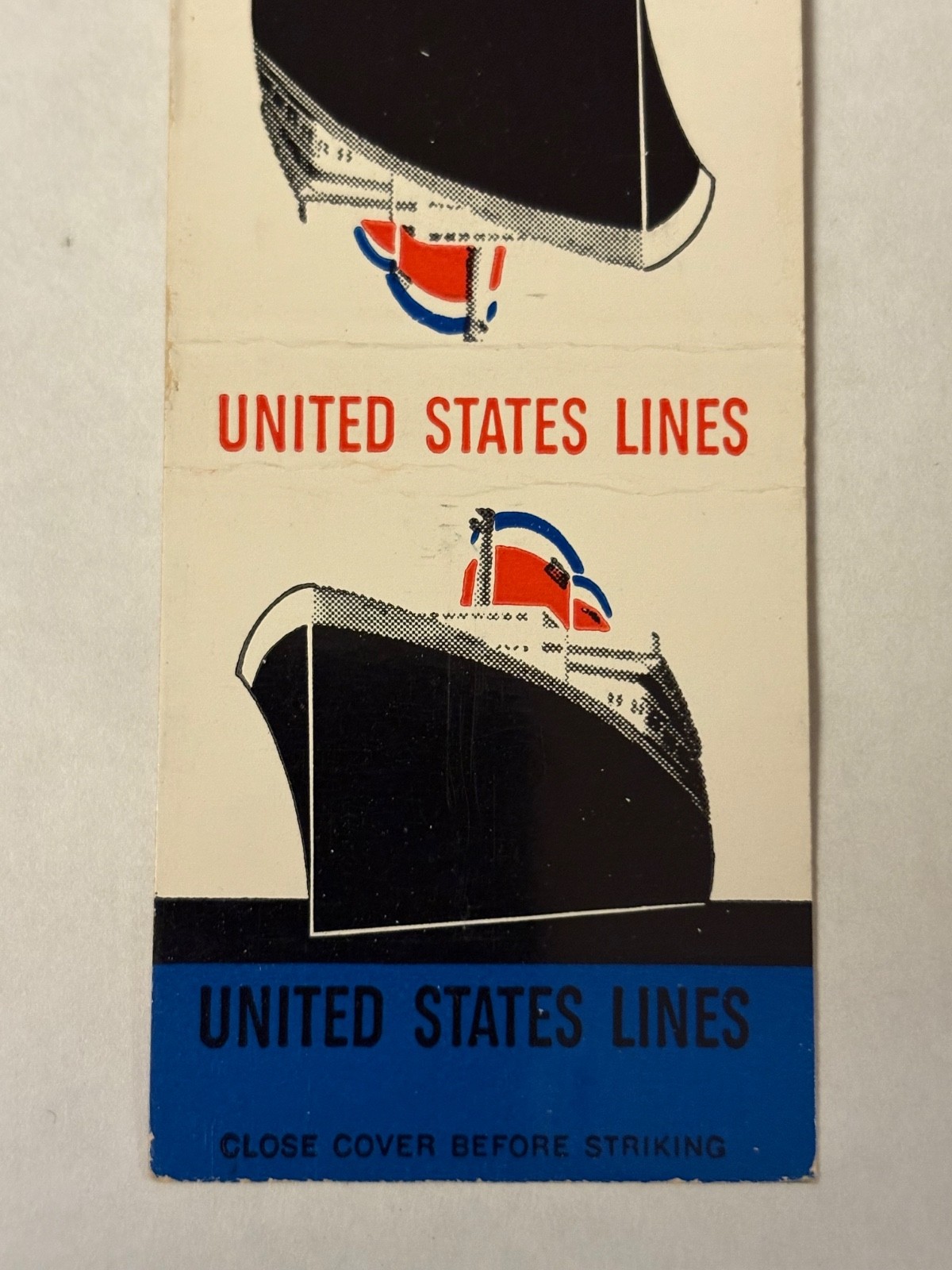 United States Lines Matchbook Cover S.S. America Europe US U.S. SS Match Corp