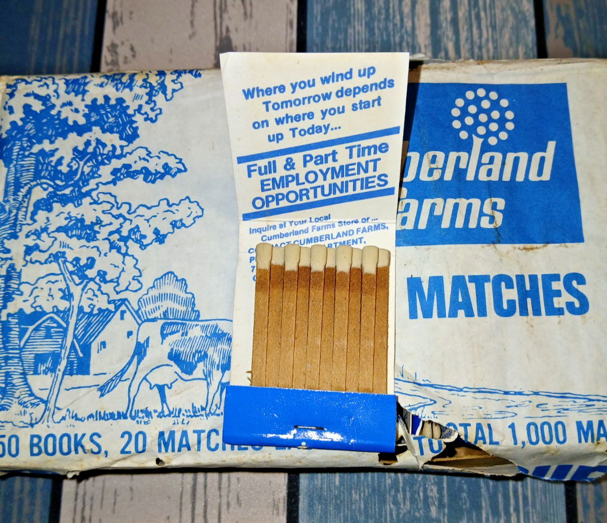 Vintage “CUMBERLAND FARMS” …Full box of 50 Matchbooks