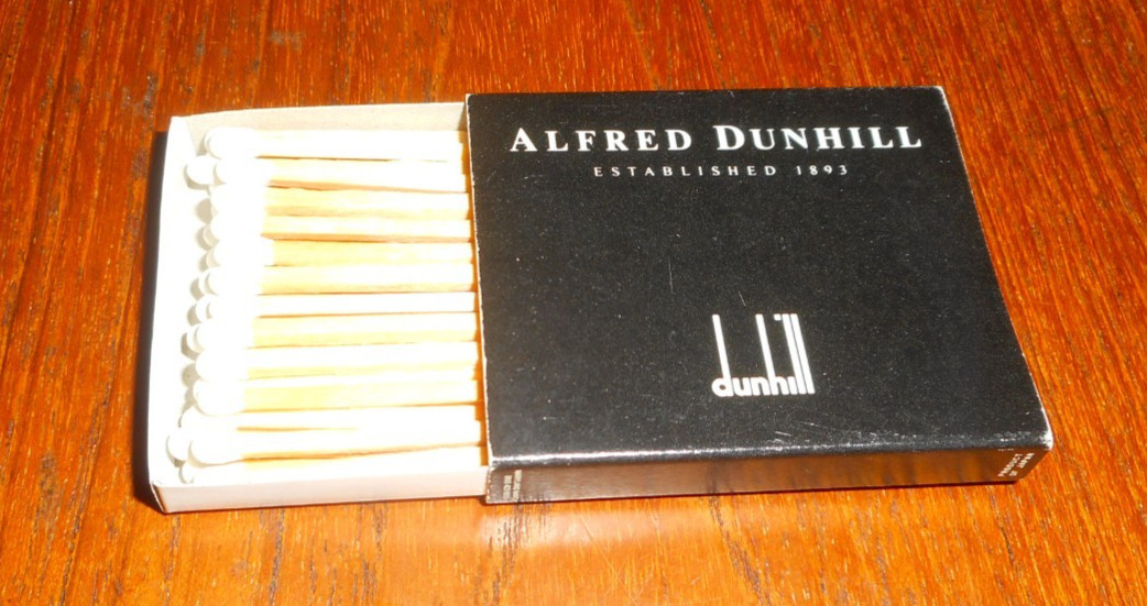 Vintage Alfred Dunhill Black Matchbox w/ Matches-Made in Japan
