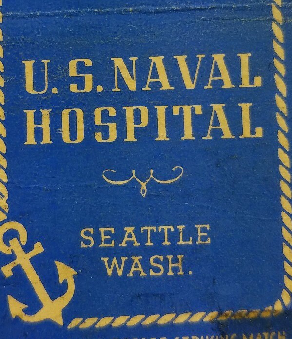 Vintage matchbook cover United States Naval Hospital Seattle Washington. D