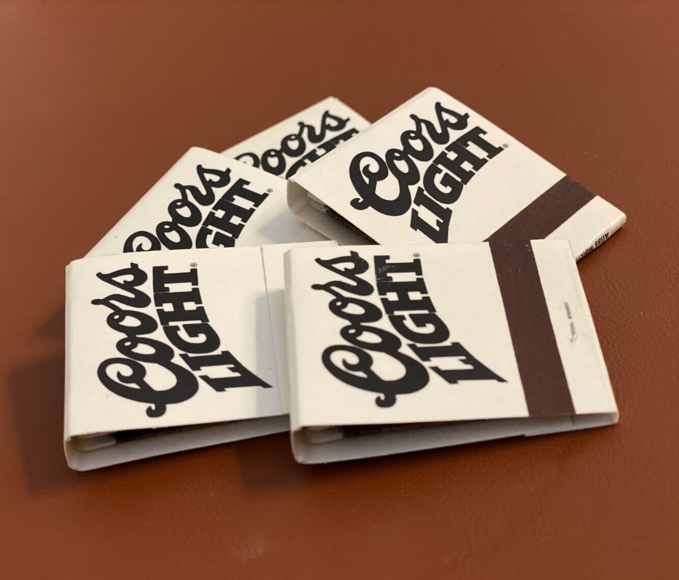 Vtg COORS LIGHT Beer Pocket Matchbook 5 pack White Black Bar Courtesy Matches