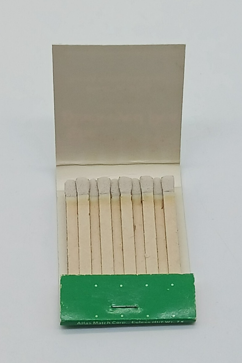 The Black Eyed Pea Restaurant Green Vintage Matchbook Full