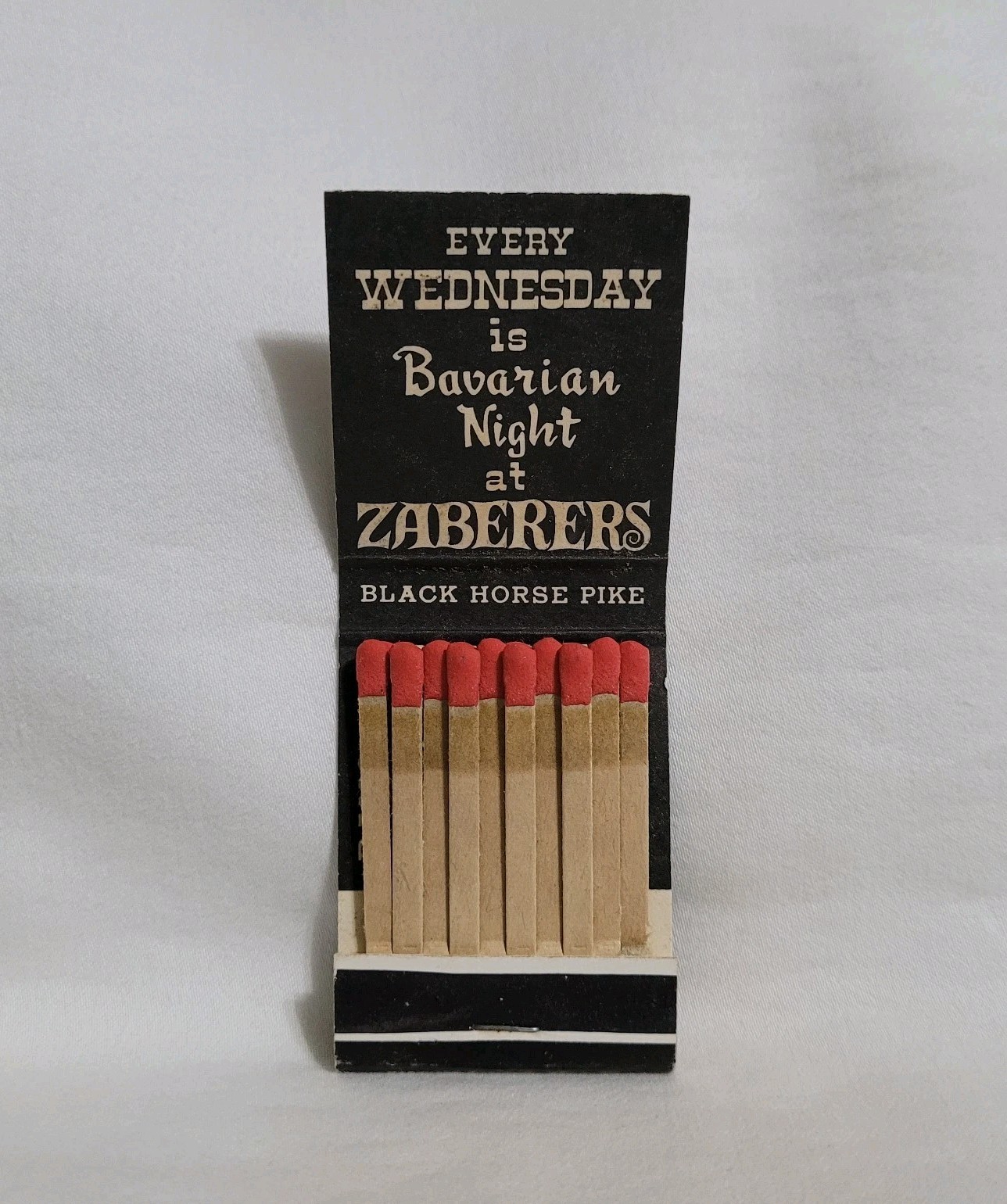 Vintage Zaberer’s Restaurant Matchbook Black Horse Pike New Jersey Advertising