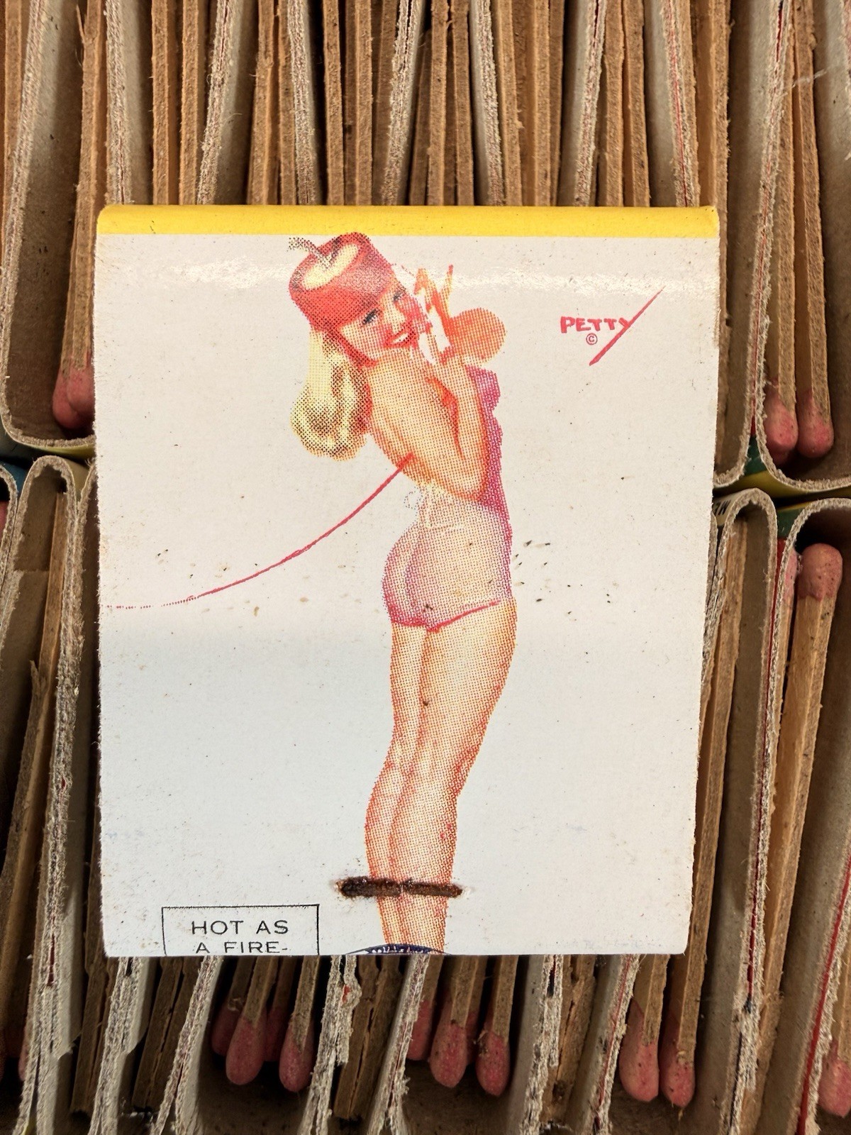 Vintage 50 Pleasure Pipe Matchbooks Display Box Petty Pin Up East Bridgewater