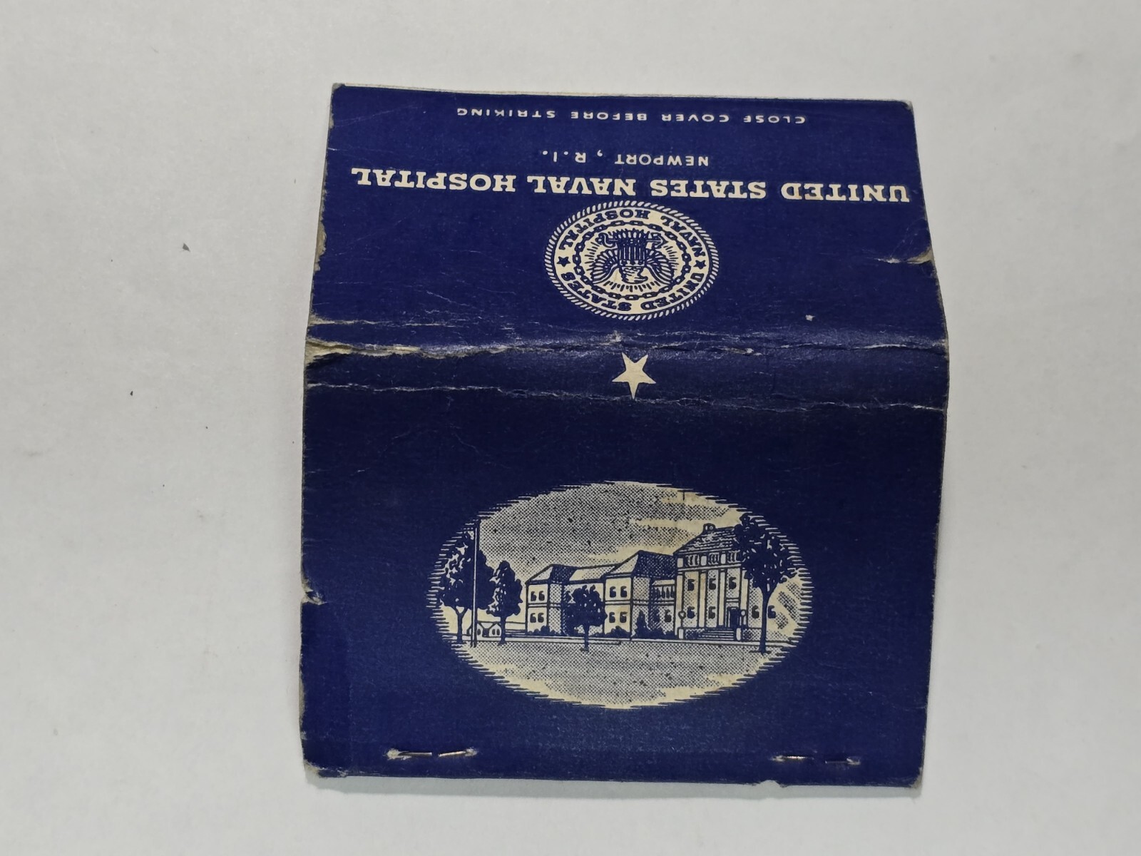 Vintage United States Naval Hospital Newport RI Matchbook
