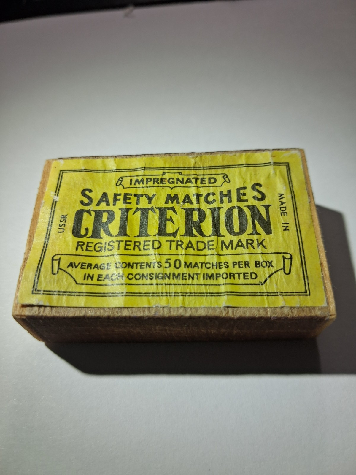 Criterion Vintage Safety Matches Cardboard Matchbox Registered Trade Mark