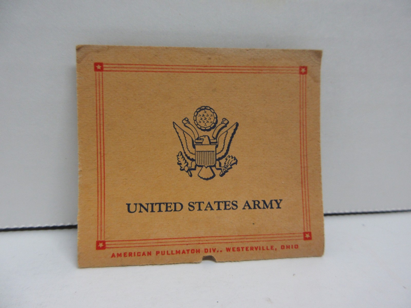 Vtg Quick-Pull Match Pack Full 10 Stem, Complete & Unstruck UNITED STATES ARMY