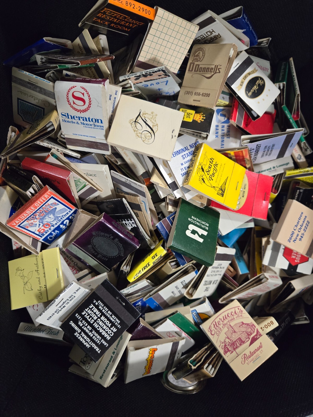 FRESH Lot of 65 Estate Mint Batch Vintage Full Unused Matchbooks No Dups Look😉