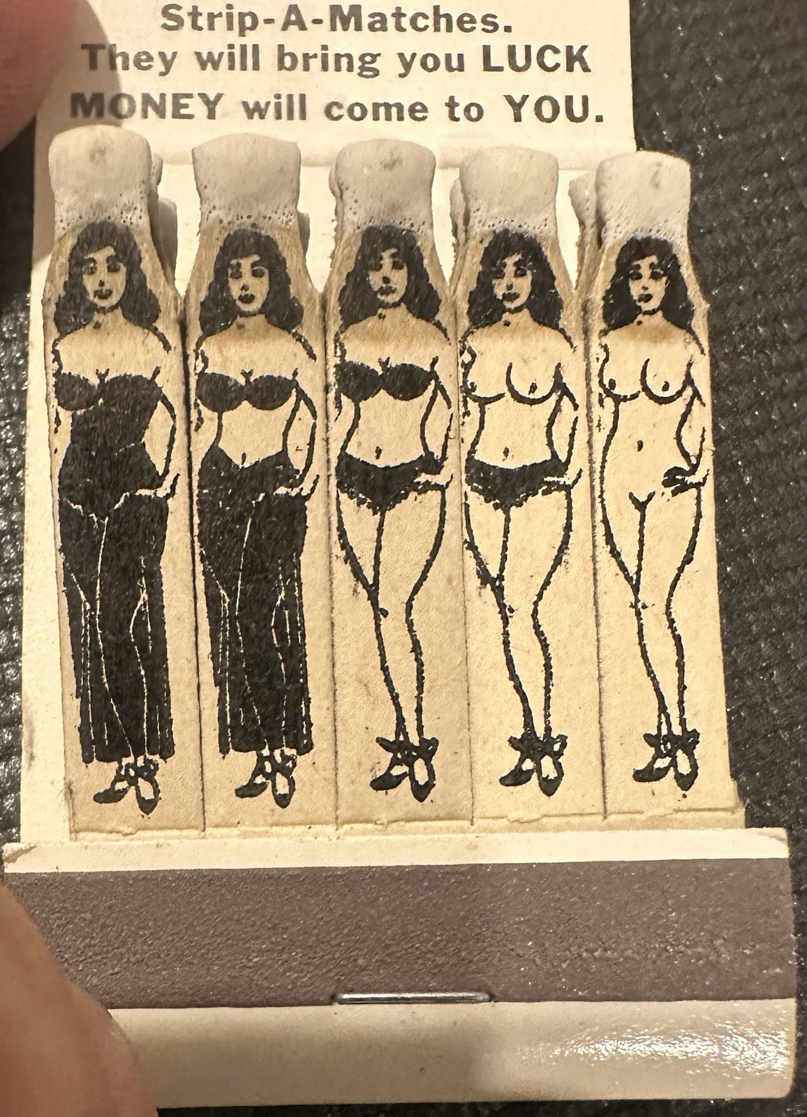 Vintage Sid King’s Crazy Horse Bar Denver CO Strip-A-Matches Adult Novelty
