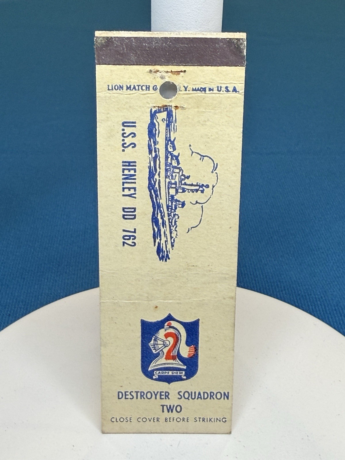 USS Henley United States Navy Ship VTG Matchbook Cover 1208
