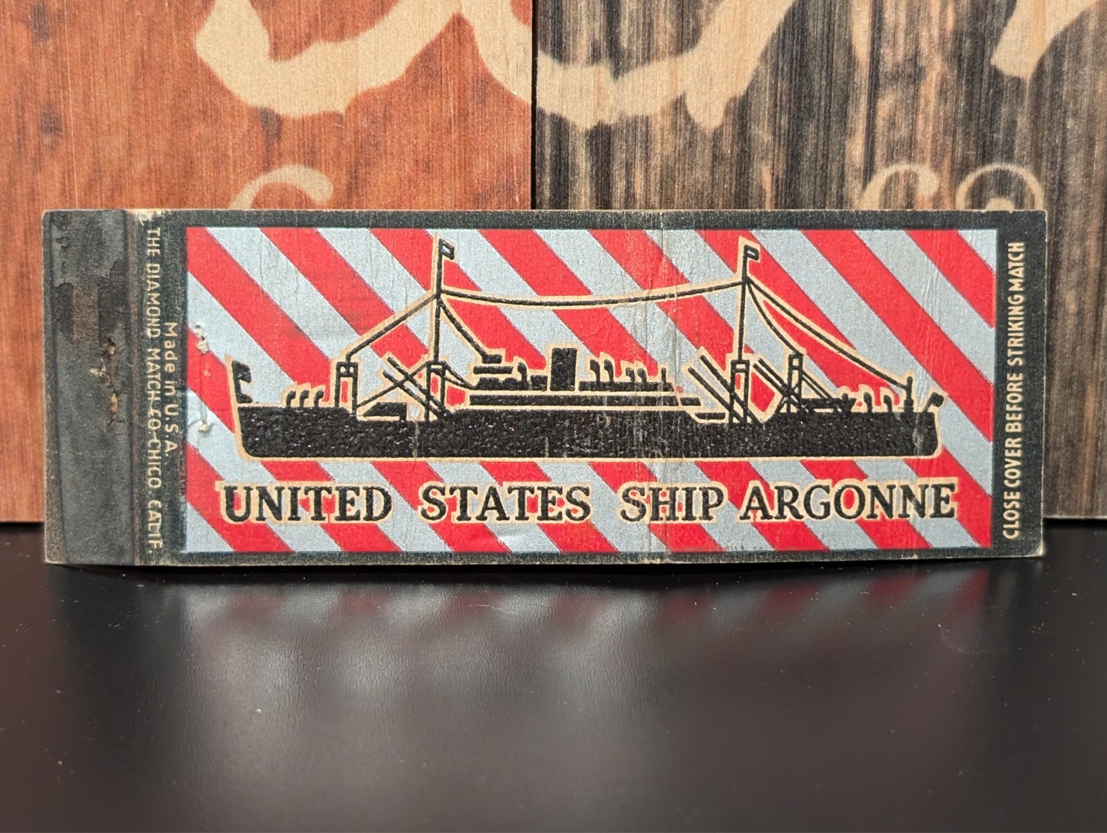VINTAGE MATCHBOOK COVER MATCHCOVER DIAMOND MATCH UNITED STATES SHIP ARGONNE