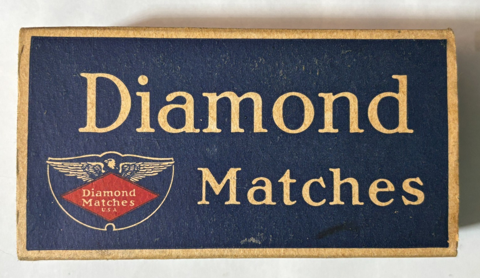 DIAMOND MATCHES USA CARDBOARD BOX, THE DIAMOND MATCH CO.*, 5″ x 2 5/8″ x 1 3/4″