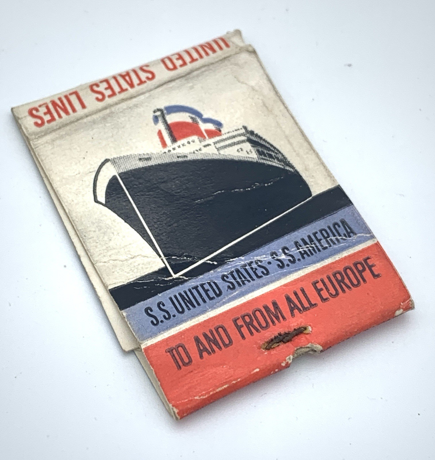 Early Matchbook United States Lines S. S. America Ephemera No Matches
