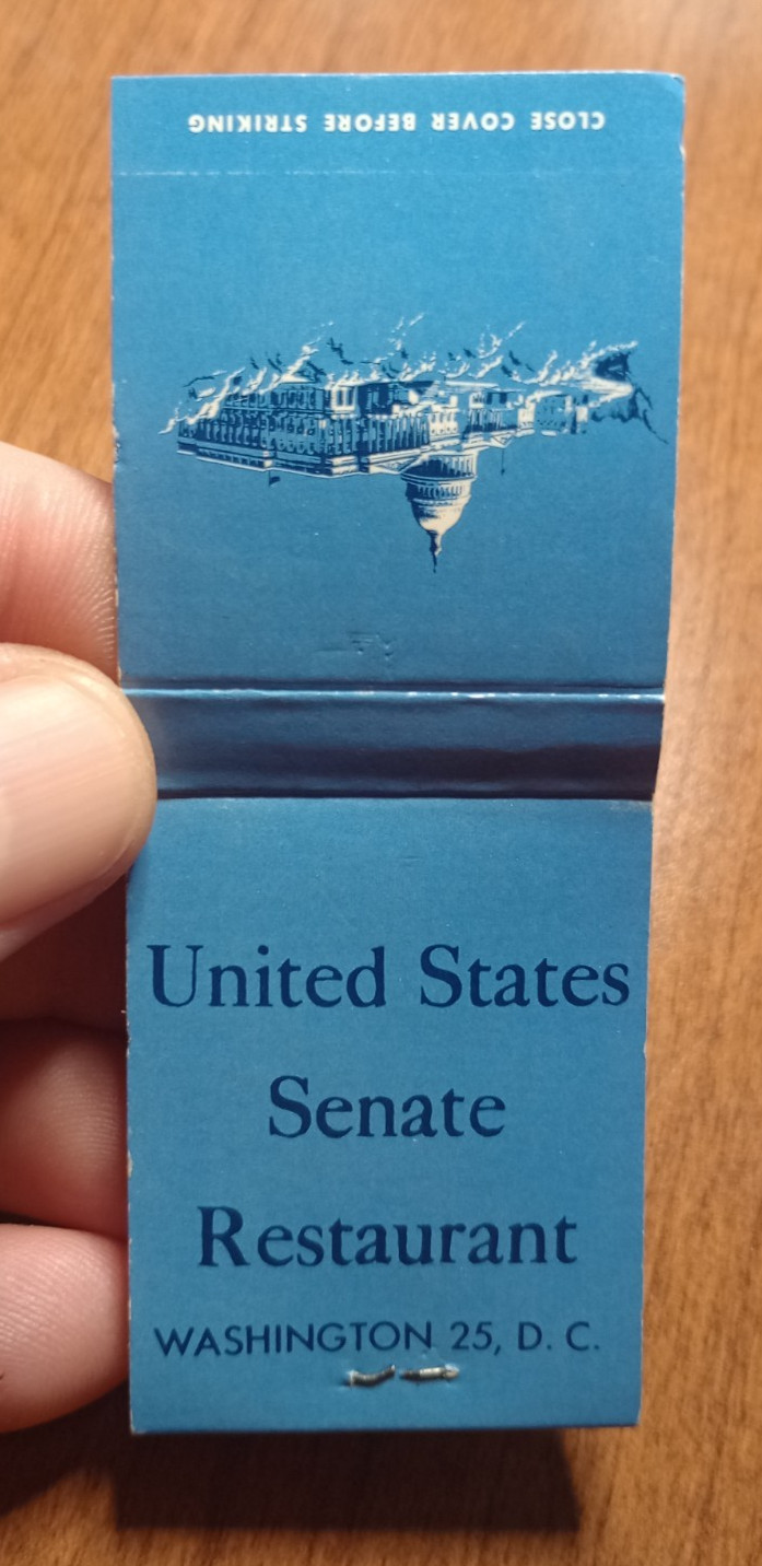 Vtg Matchbook United States Senate Restaurant Washington DC Unstruck 20 Matches