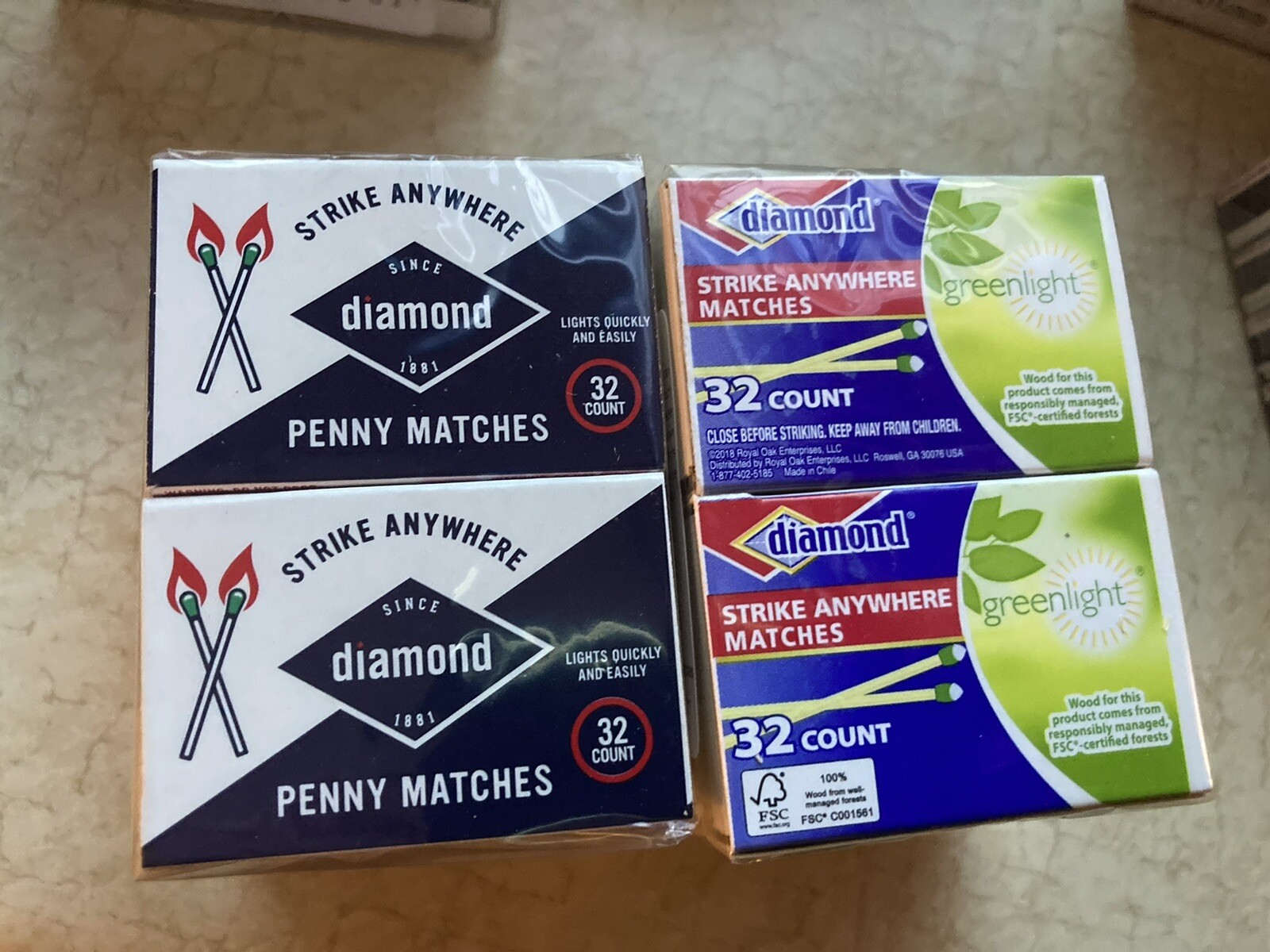 (10 Pack) Diamond Strike Anywhere Matches Penny Matches Camping 320 Total New