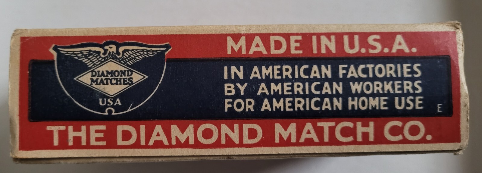 Old True American Diamond Matches Cardboard Match Box W/ Indian Picture