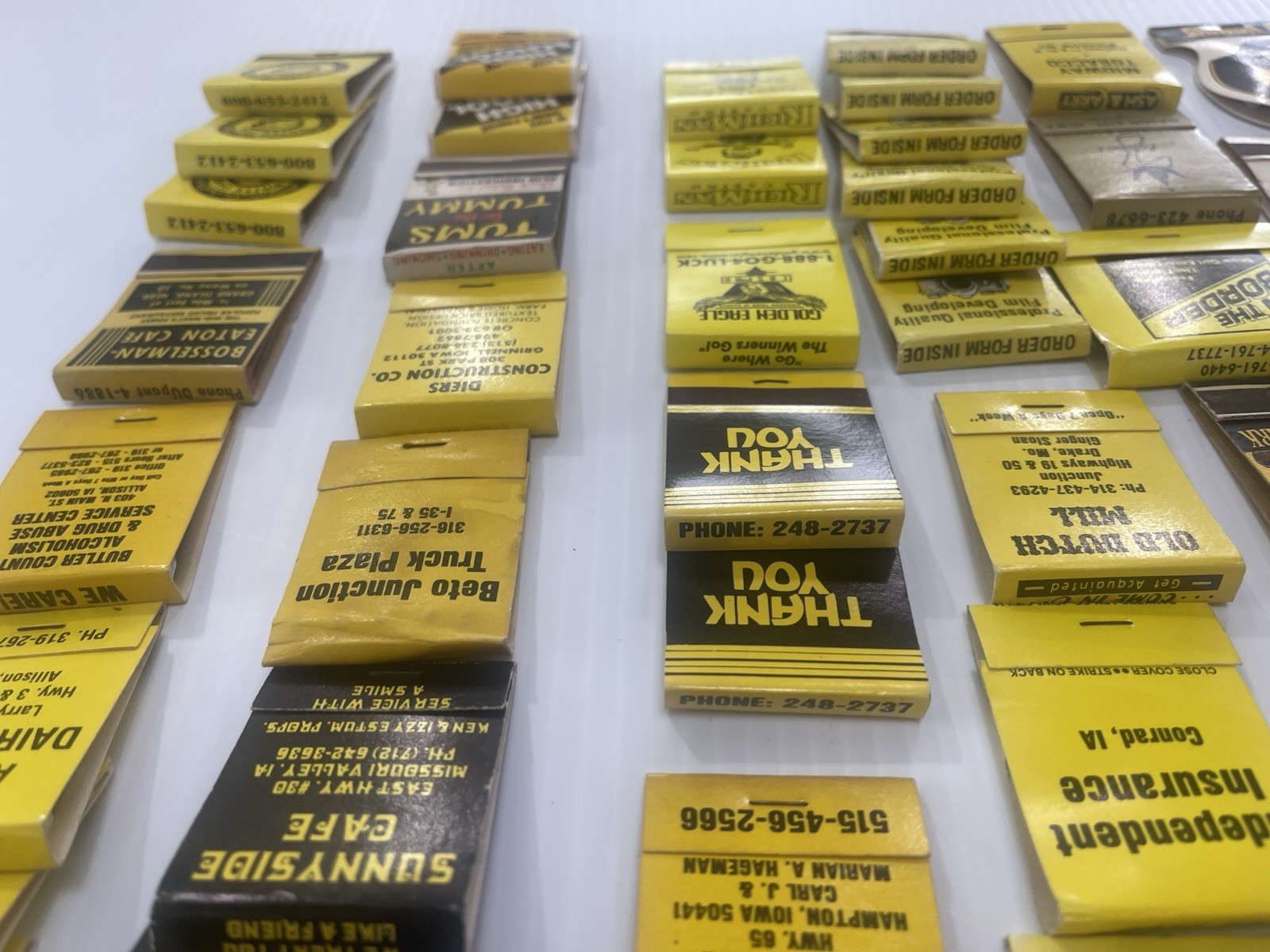 Lot of 72 Vintage Matchbooks Black & Gold Color Home Bar She Shed Decor Hawkeyes