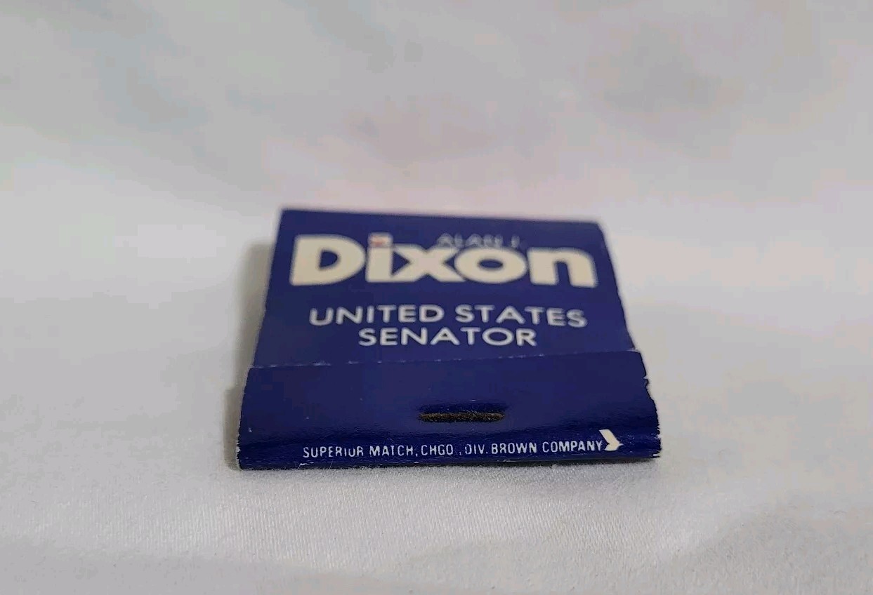 Vintage Alan J Dixon United States Senator Matchbook Advertising Matches Full