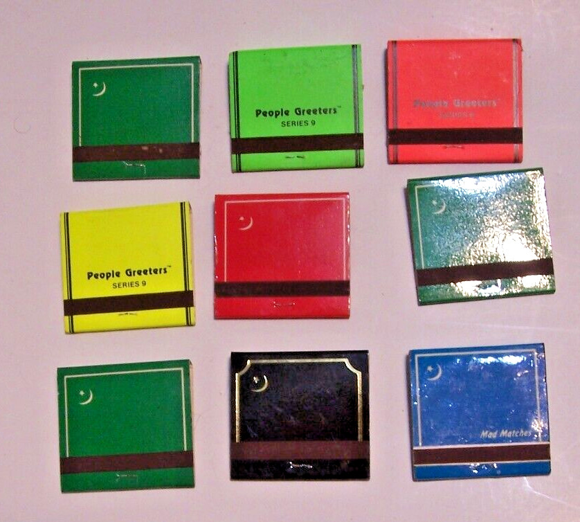 9 Collectible New Vintage Matchbook Lot People Greeters Sexey Pick Up Lines 1984