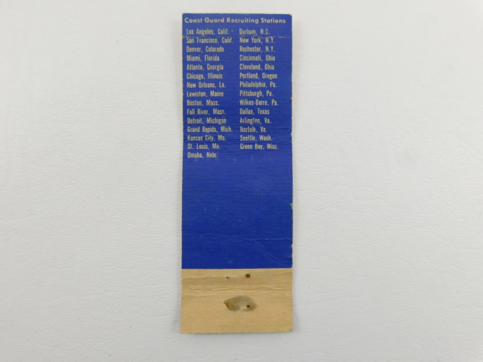 United States Coast Guard Looking For A Career? Vintage Matchbook Cover