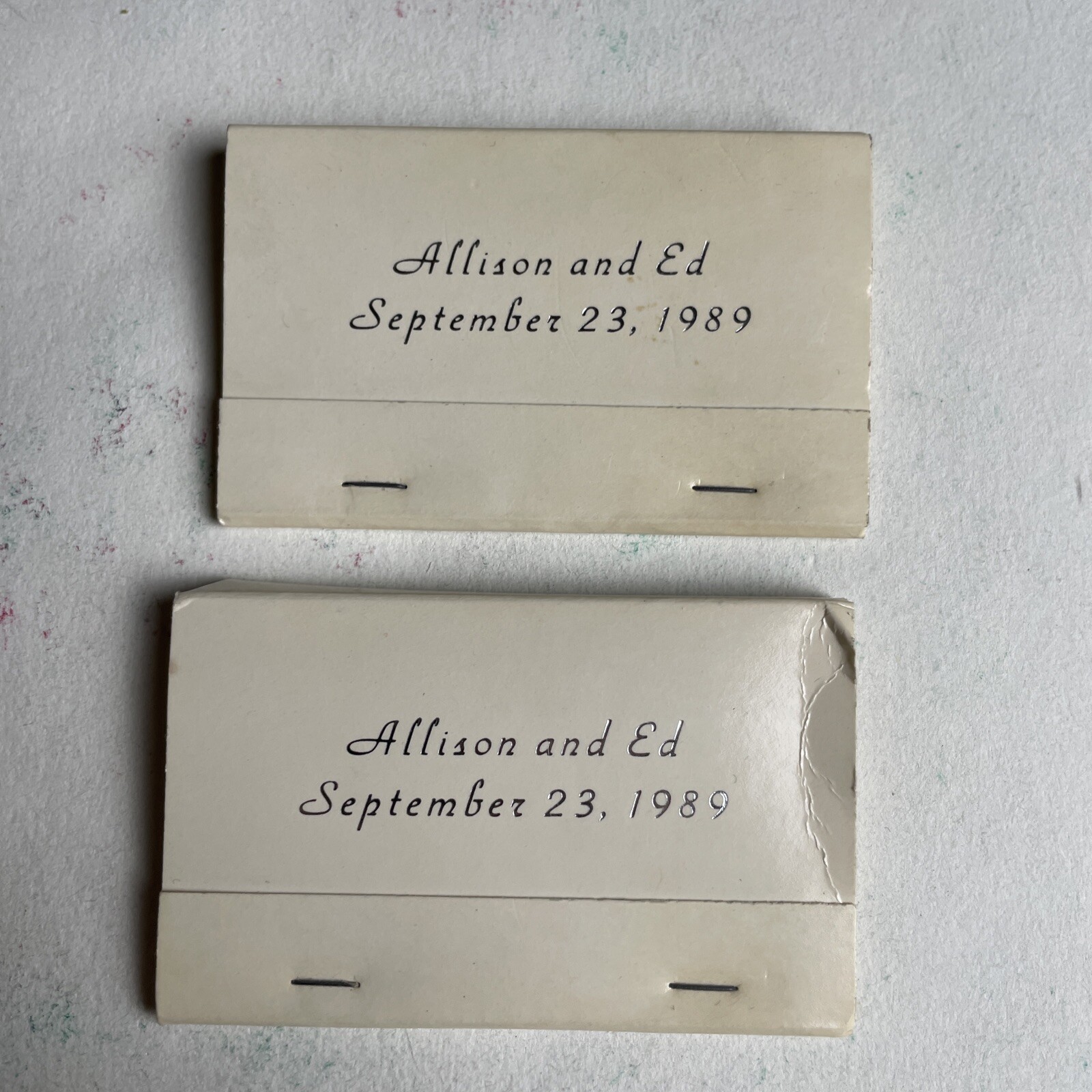 Vintage Allison and Ed Matchbook September 23 1989