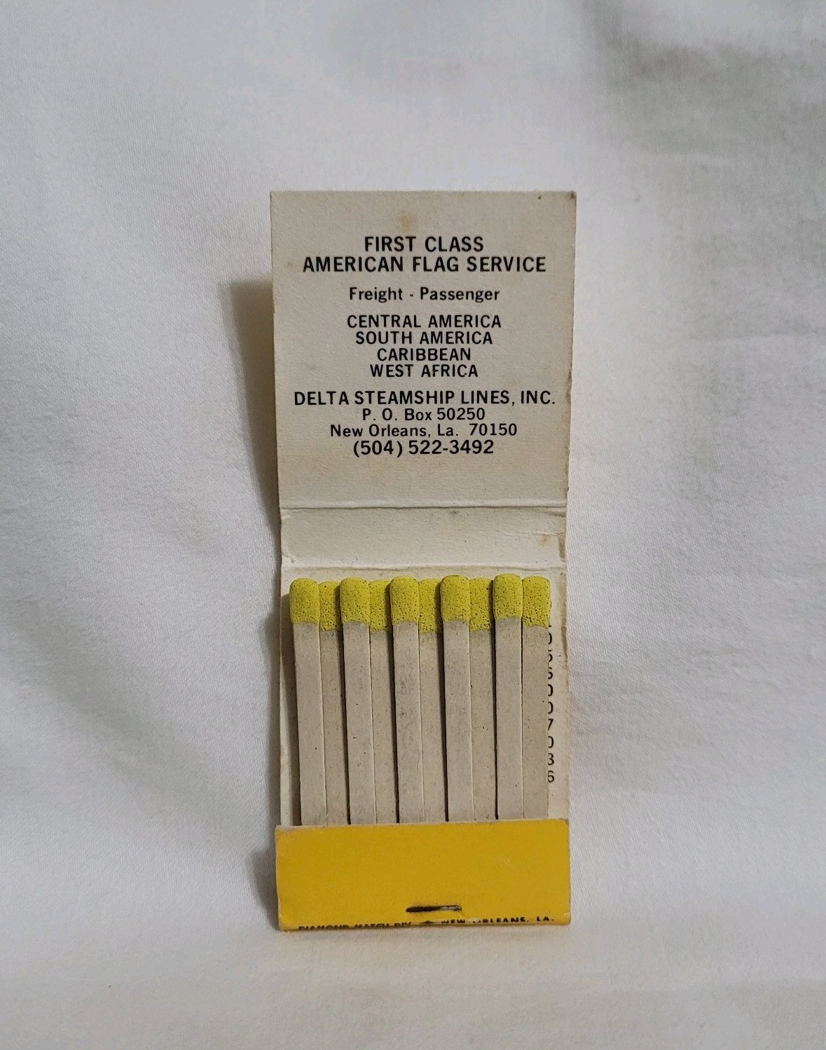 Vintage Delta Steamship Lines Matchbook Advertising Matches Full