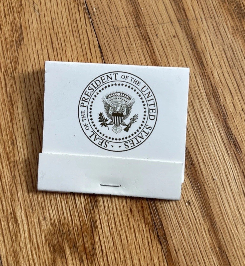 Presidential Seal Of The United States Aboard Aircraft Matchbook Matches Plane
