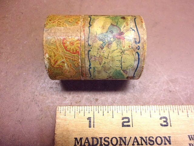 Early Lacquered Cardboard Made in Ausia Wooden Matchstick Holder w/Matches Neat!