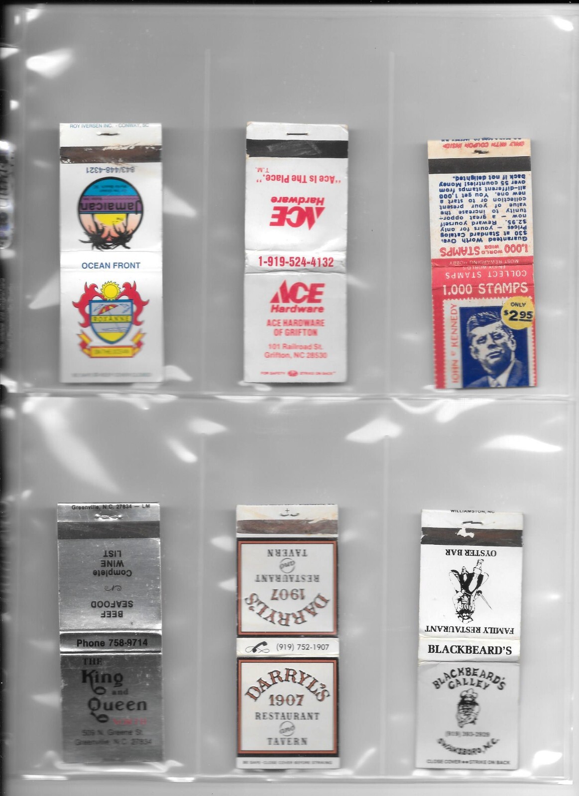 20 – 6 POCKET MATCHBOOK COVER COLLECTOR PAGES ARCHIVAL SAFE