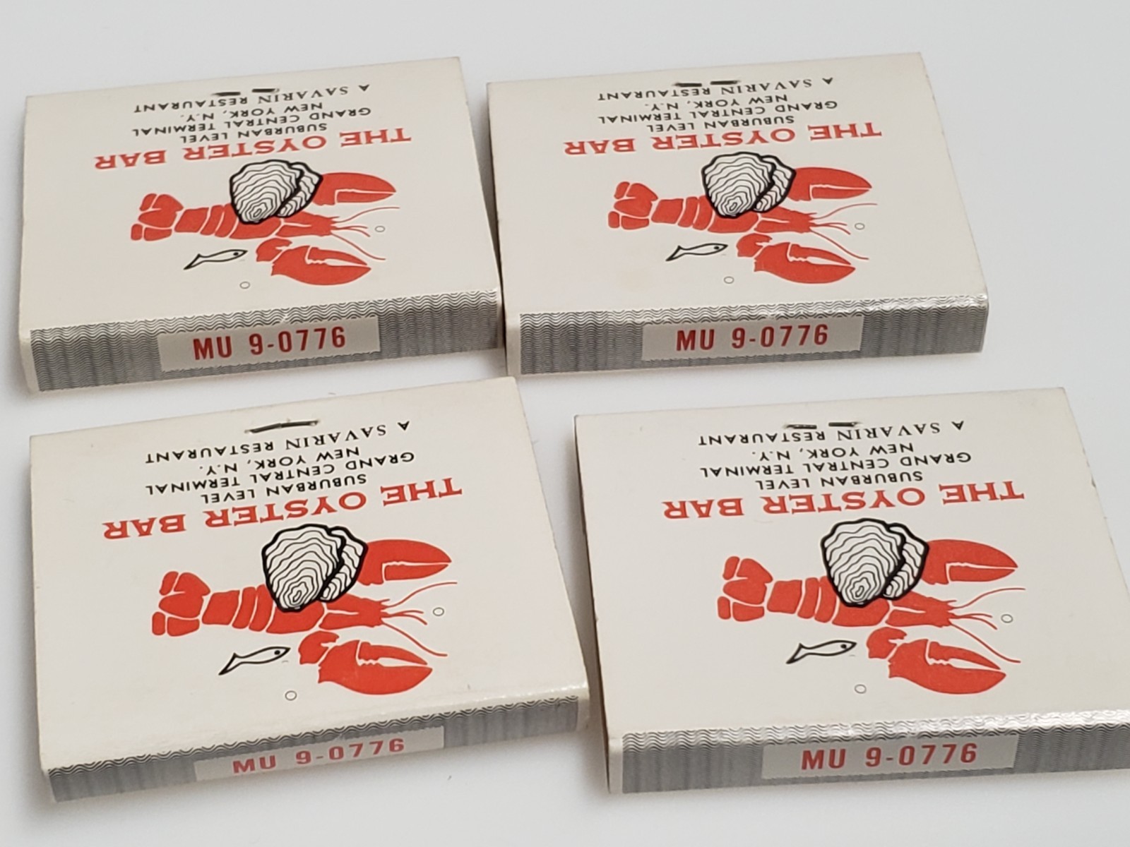 Vtg. 4 1960s Matchbooks – THE OYSTER BAR – Grand Central, New York City – NEW