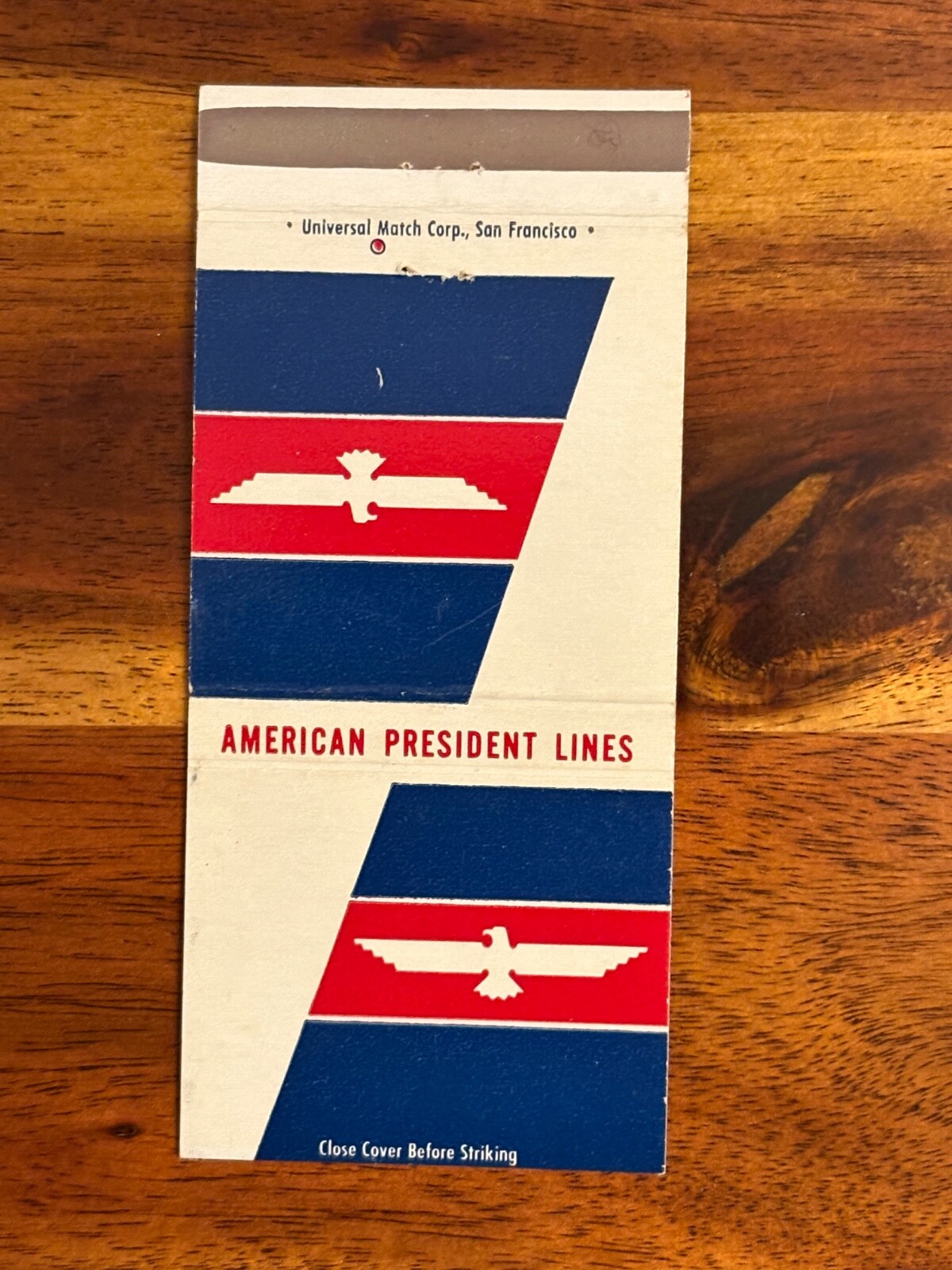American President Lines Matchbook Cover Cruise TransPacific Around the World