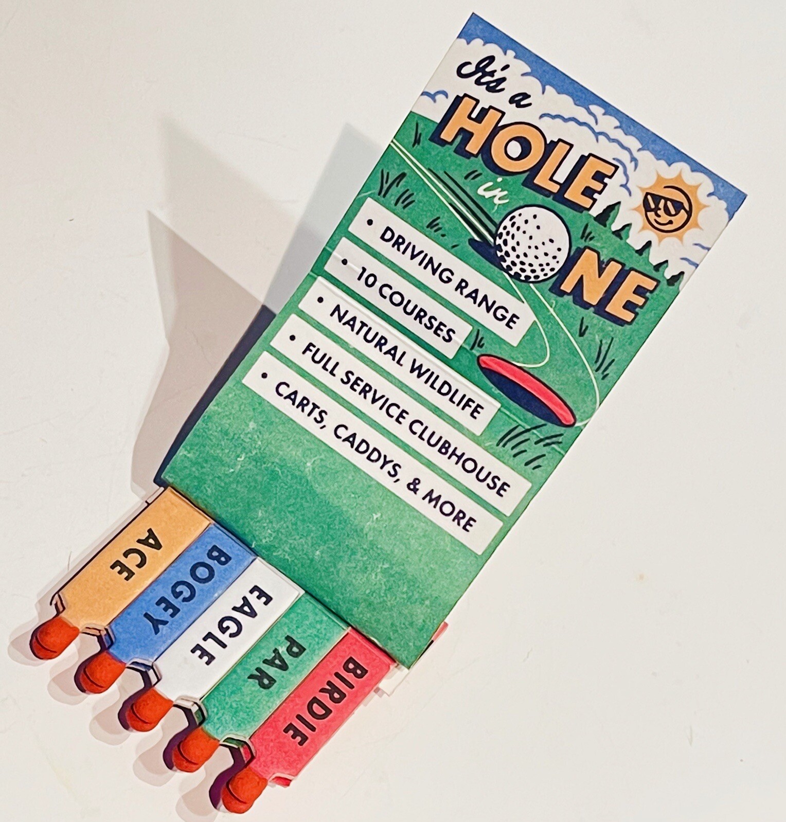 Feature Matchbook MCM Design “Golf World USA” Golfing Bunny Printed Match Stems!